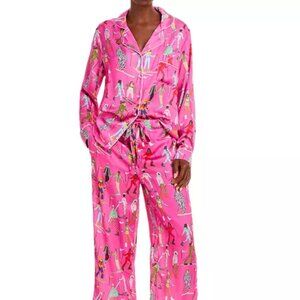 Karen Mabon Women's skier Long Pajama Set, XS, pink, NWOT